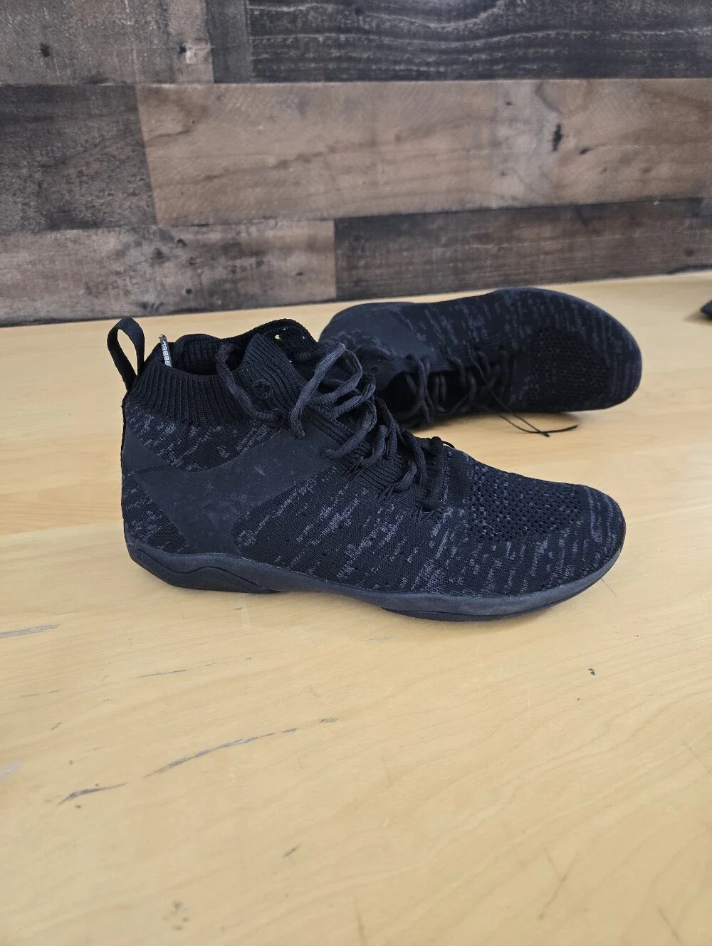 Rebel Revolution Black Cheer Knit Fabric Athletic Shoes Wmn Size 38 US 7 Lace Up
